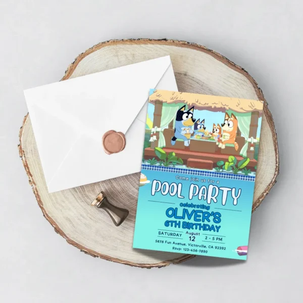 tropical bluey pool party invitation editable and printable template-5