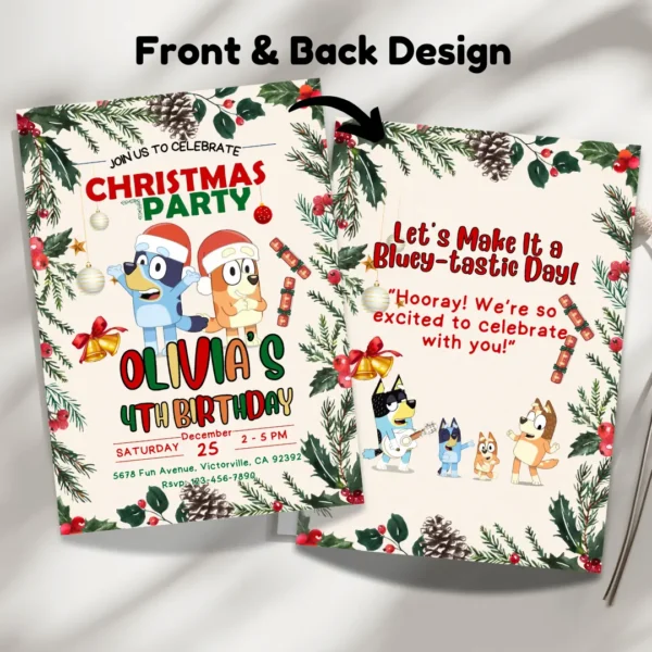 bluey christmas party invitation editable and printable-3