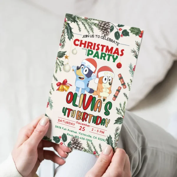 bluey christmas party invitation editable and printable-4