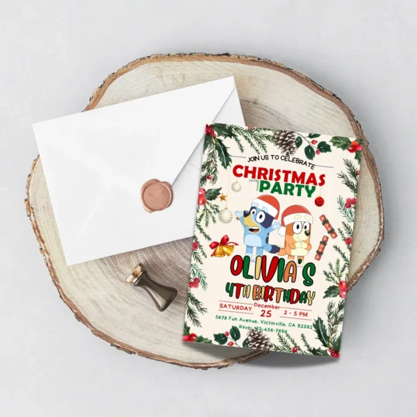 bluey christmas party invitation editable and printable-5