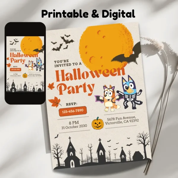 spooky halloween party invitation editable and printable-2