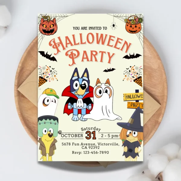 vintage halloween party invitation editable and printable-1