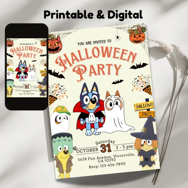 vintage halloween party invitation editable and printable-2