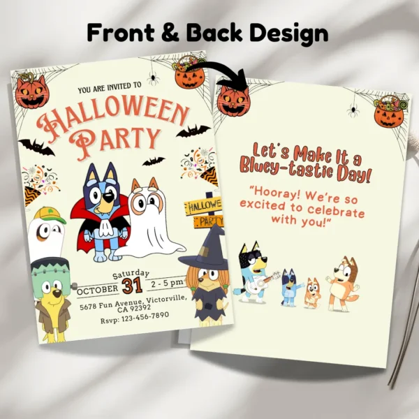 vintage halloween party invitation editable and printable-3