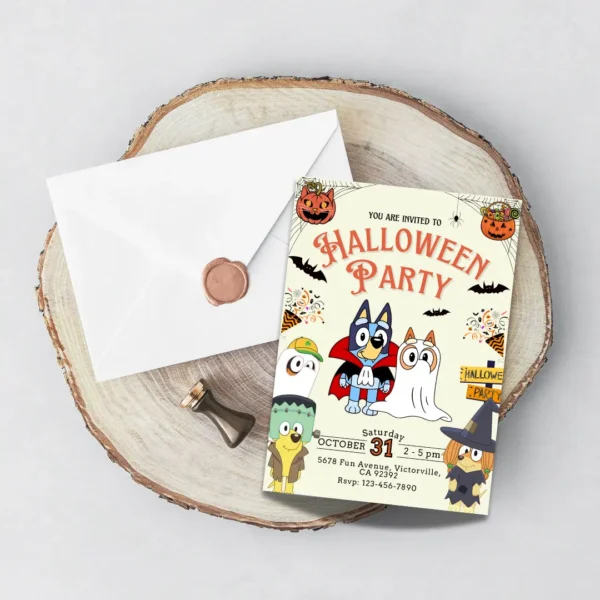 vintage halloween party invitation editable and printable-5