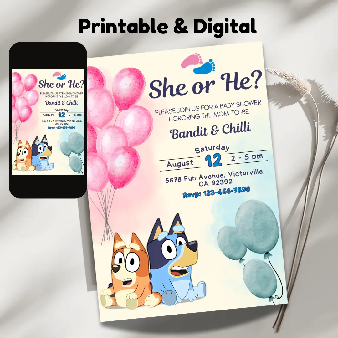 bluey gender reveal baby shower invitation editable and printable-2