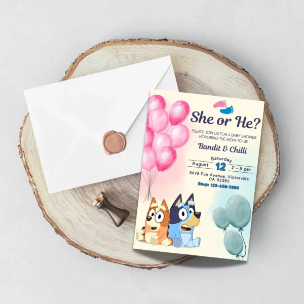 bluey gender reveal baby shower invitation editable and printable-5