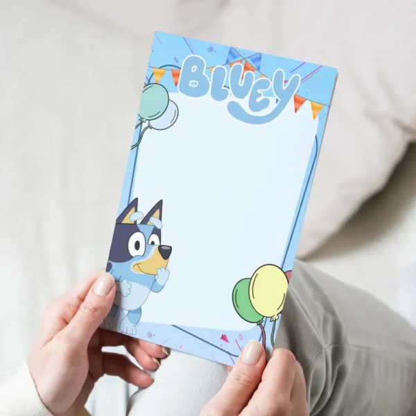 Bluey DIY Blank Birthday Blue Invitation Printable-4