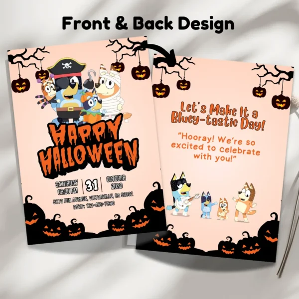 Spooky Bluey Halloween Party Invitation Template-3